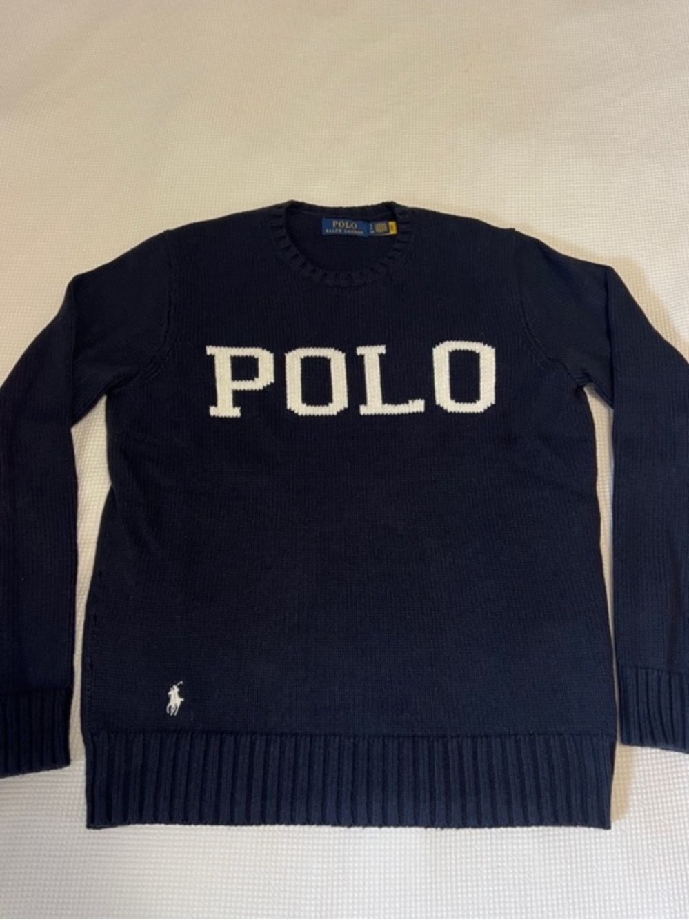 Polo by Ralph Lauren Navy Sweater with White 'POLO' Logo